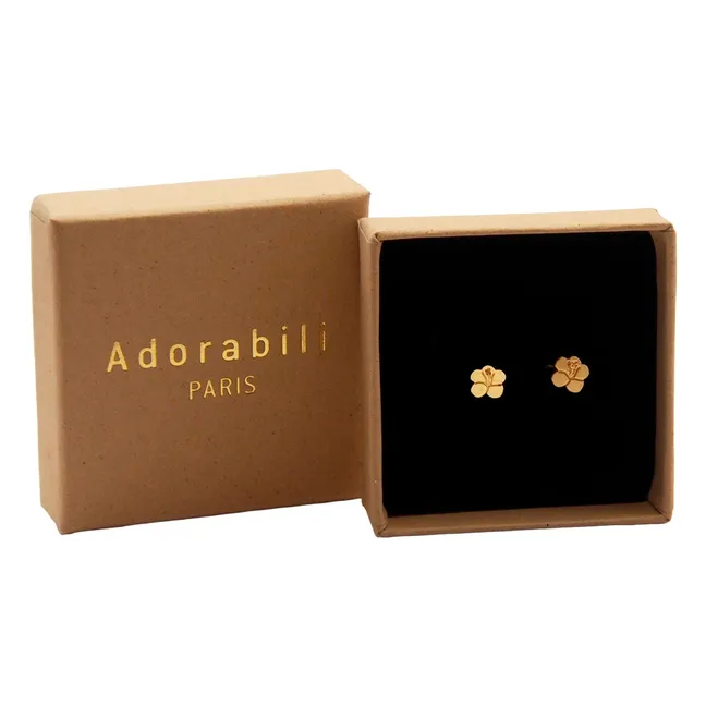 Boucles d'Oreilles Ibiscus | Doré