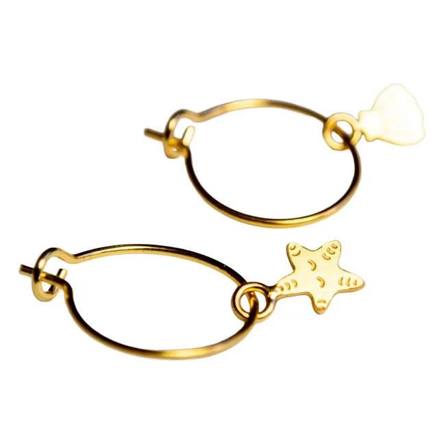 Asymmetrical Creoles Shell | Gold
