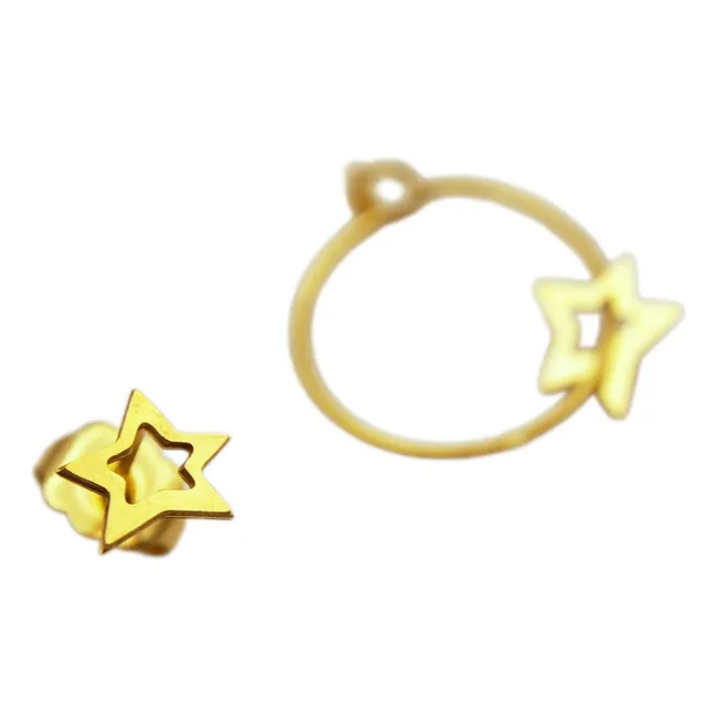 Boucles d'Oreilles Duo Elise Big Star | Doré