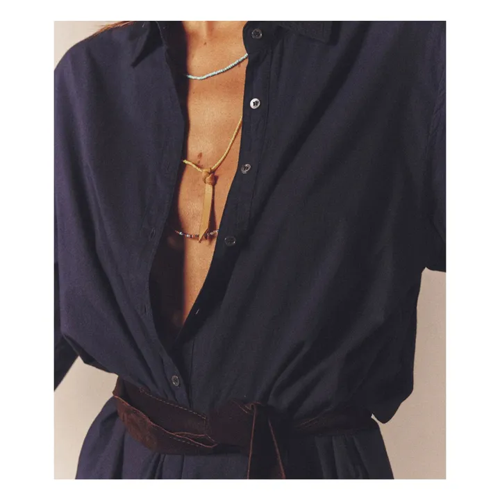 Robe Boden Popeline de Coton | Bleu marine- Image produit n°4