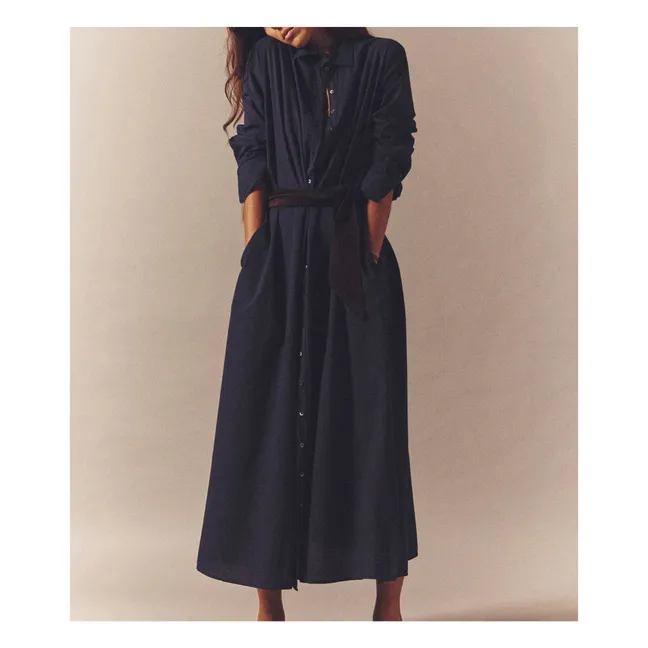 Vestido de popelina de algodón Boden | Azul Marino