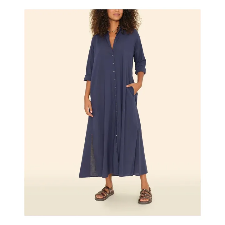 Robe Boden Popeline de Coton | Bleu marine- Image produit n°5