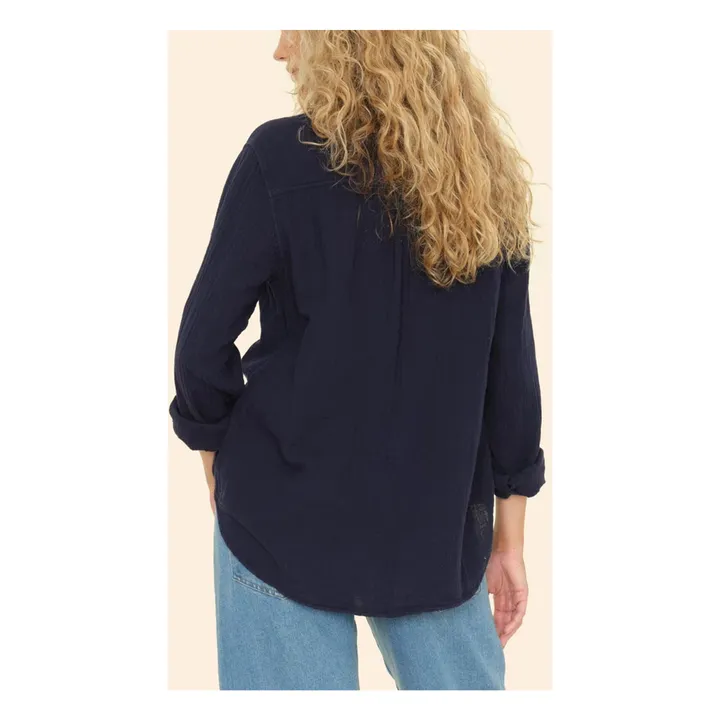 Chemise Scout Gaze de Coton | Bleu nuit- Image produit n°4