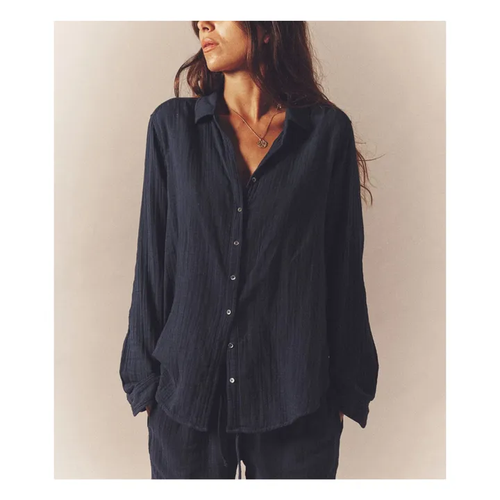 Chemise Scout Gaze de Coton | Bleu nuit- Image produit n°2