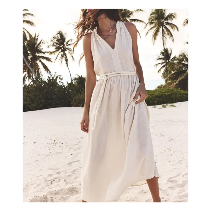 Robe Liza Gaze de Coton | Ecru- Image produit n°2
