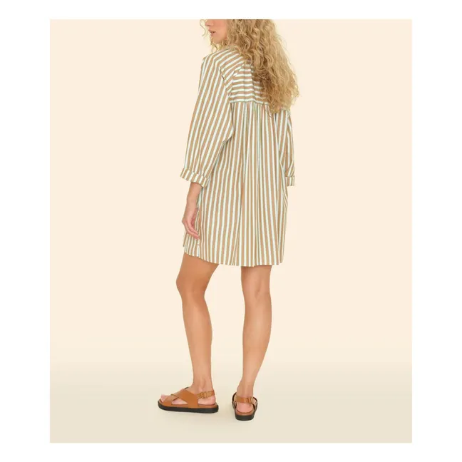 Robe Flora Rayures | Vert
