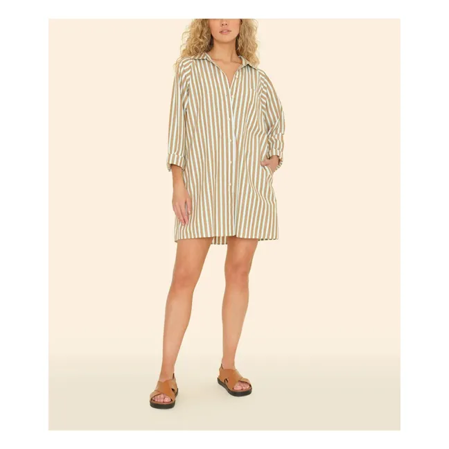 Robe Flora Rayures | Vert