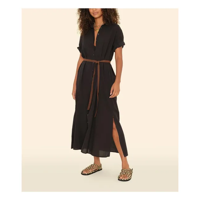 Robe Linnet Popeline de Coton | Noir