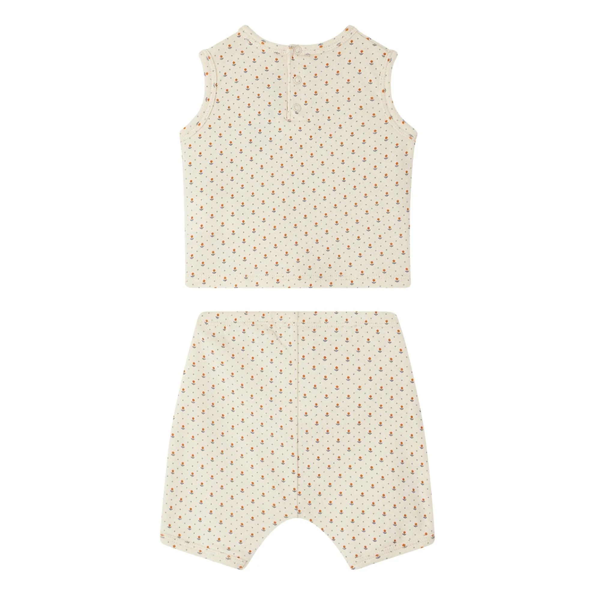 Ensembel Top et Short Elo Coton Bio | Crème- Image produit n°1