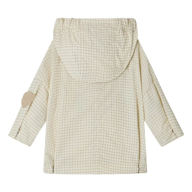 Erden Vichy Regenjacke aus recycelten Fasern | Cremefarben