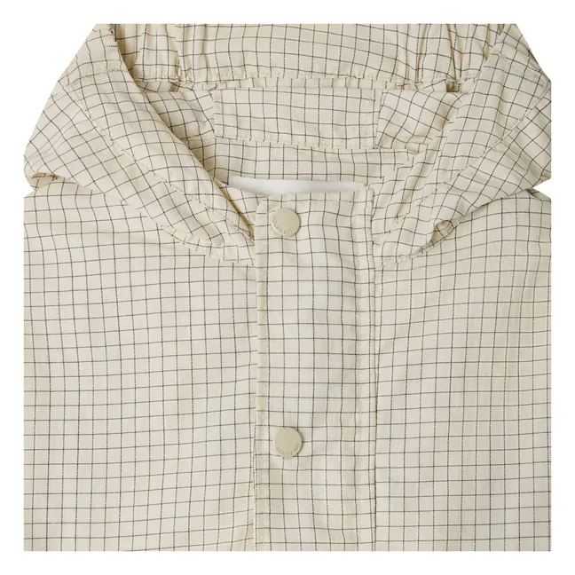 Erden Vichy Recycled Fiber Rain Jacket | Cream