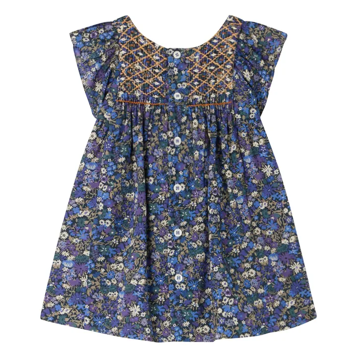 Robe Cadelili Liberty Coton Bio | Bleu nuit- Image produit n°1