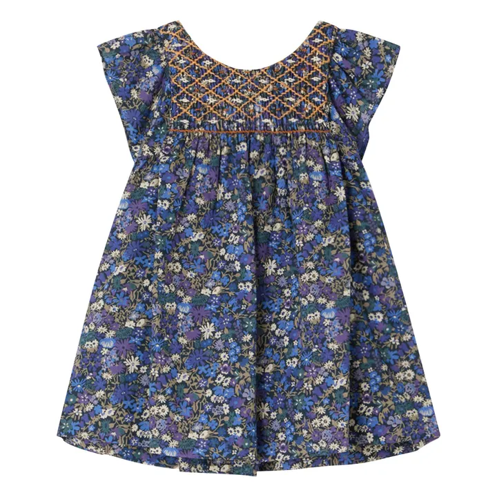 Robe Cadelili Liberty Coton Bio | Bleu nuit- Image produit n°0