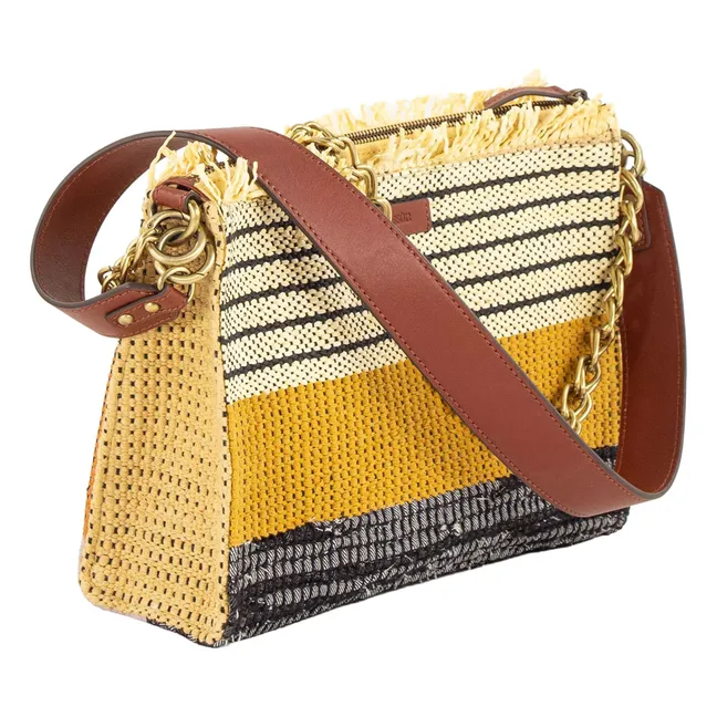 Farawa-Tasche Baumwolle und Raphia | Gelb