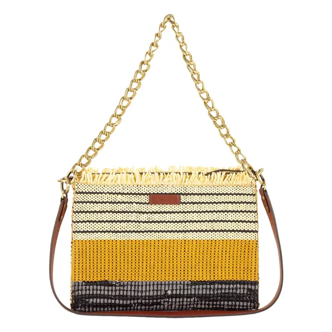 Farawa-Tasche Baumwolle und Raphia | Gelb