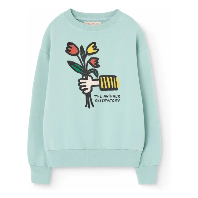 Sweat Bear Fleurs | Bleu pâle