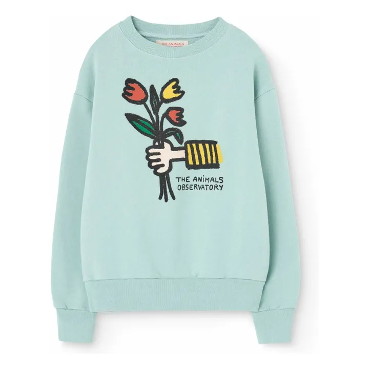 Sweat Bear Fleurs | Bleu pâle- Image produit n°0