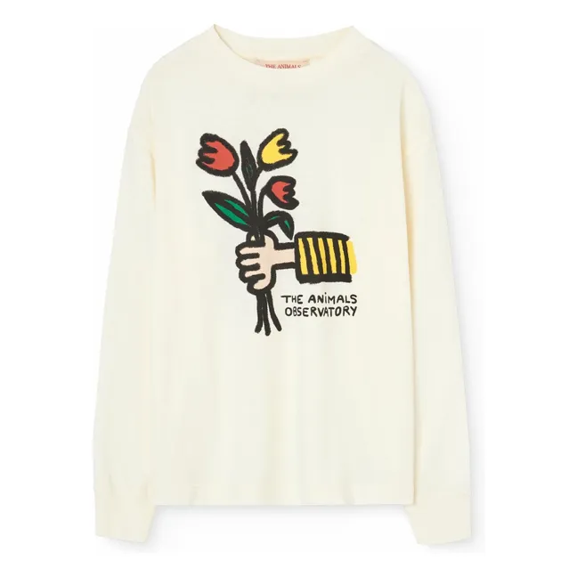T-shirt Dog Fleurs | Ecru