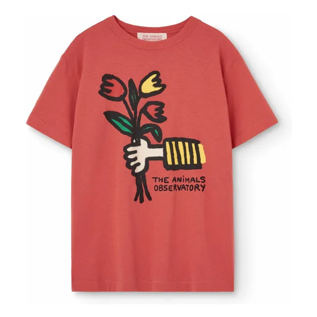 T-shirt Big Rooster Fleurs | Rouge