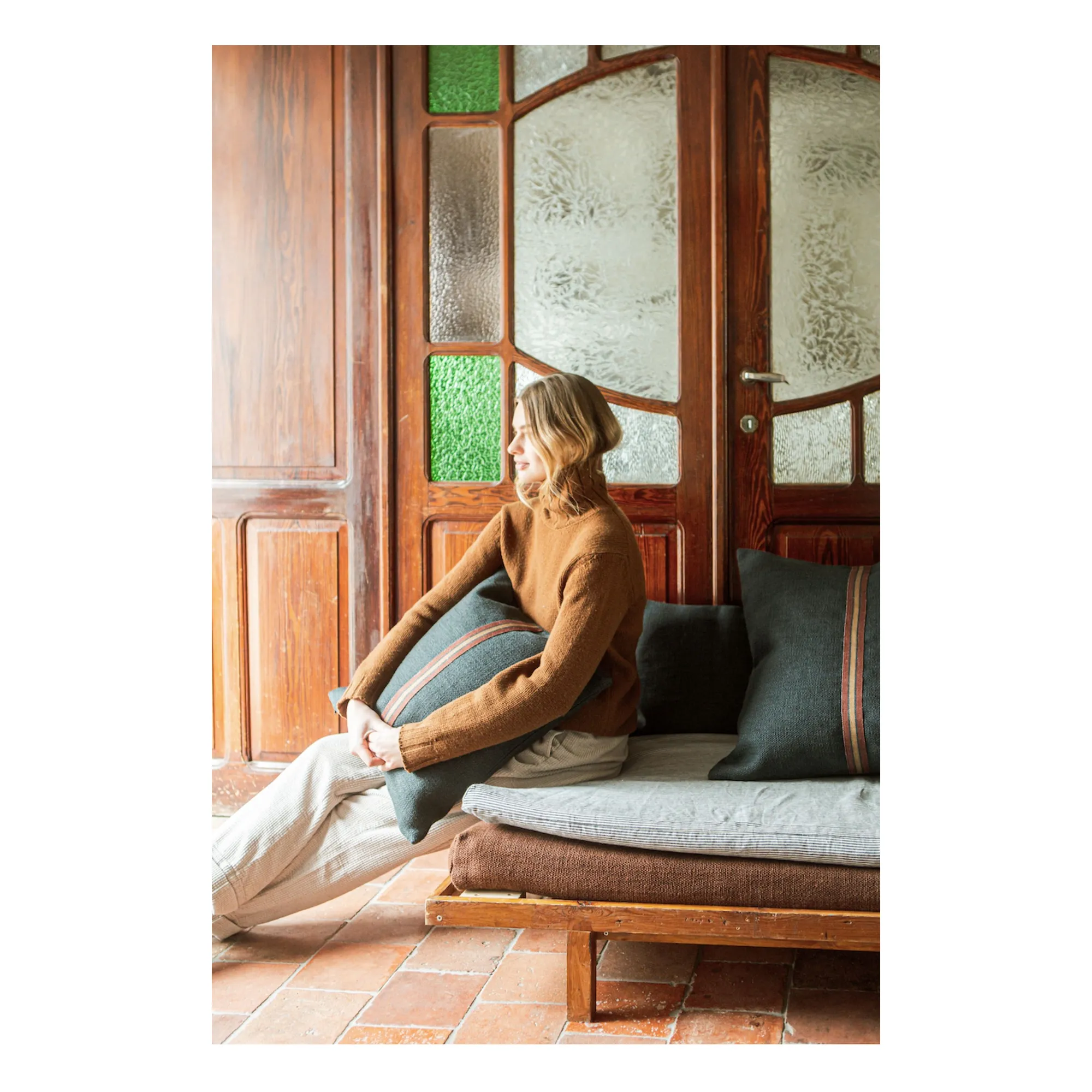 Housse de coussin Jasper | Gris anthracite- Image produit n°2