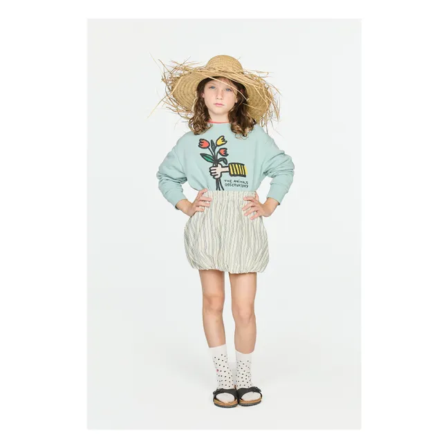 Sweat Bear Fleurs | Bleu pâle