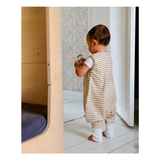 Lightweight sleeping bag with feet in organic cotton | Honey