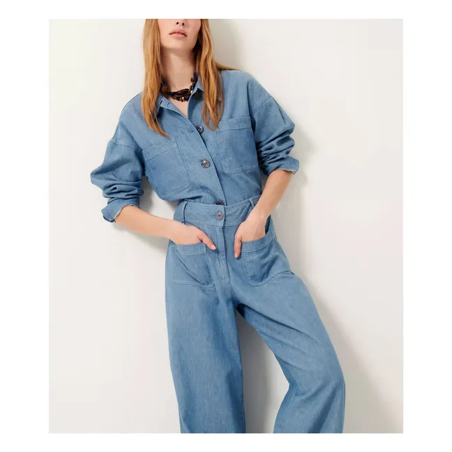 Pantalon Manhatti Coton et Lin | Bleu