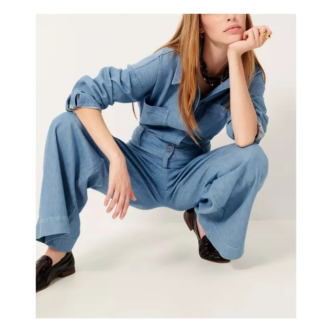 Pantalon Manhatti Coton et Lin | Bleu
