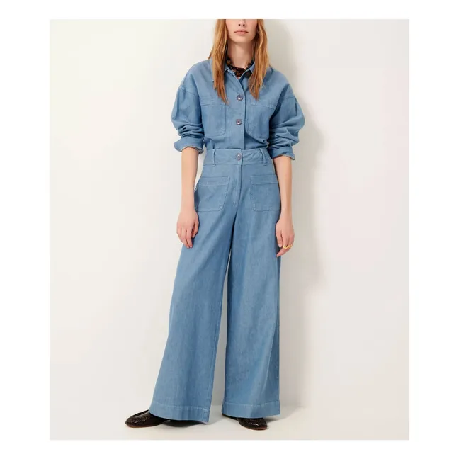 Pantalon Manhatti Coton et Lin | Bleu