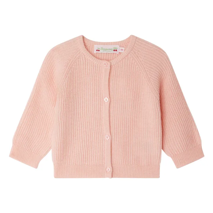 Cardigan Giusto Laine | Rose pêche- Image produit n°0