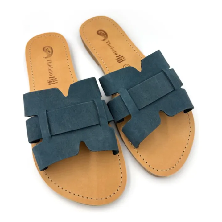 Mules Oriane Nubuck | Bleu- Image produit n°0