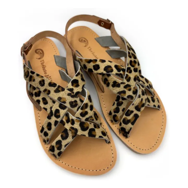 Sandales Rome Léopard | Beige- Image produit n°0