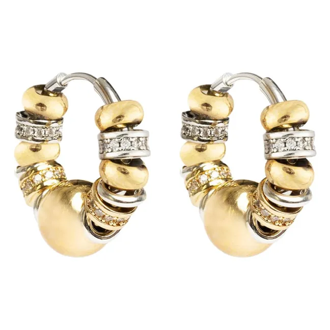 Pendientes de aro Bubble Shiny | Oro/Plata