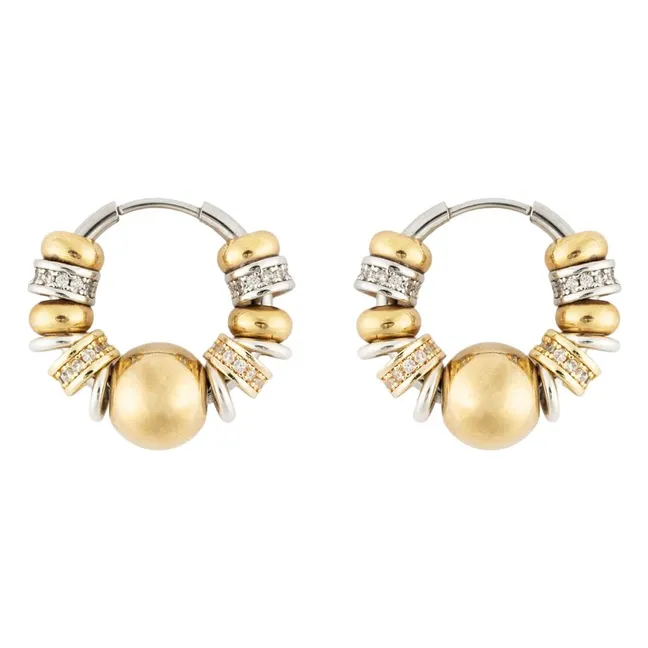 Créoles Bubble Shiny | Doré/Argenté