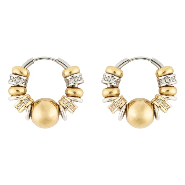 Créoles Bubble Shiny | Doré/Argenté- Image produit n°0