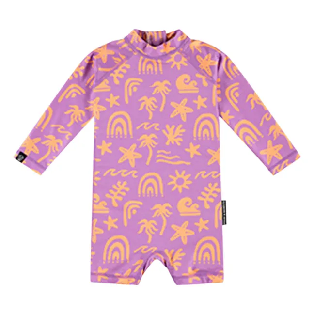 Combishort Anti-UV Tropical Vibes Fibres Recyclées | Violet