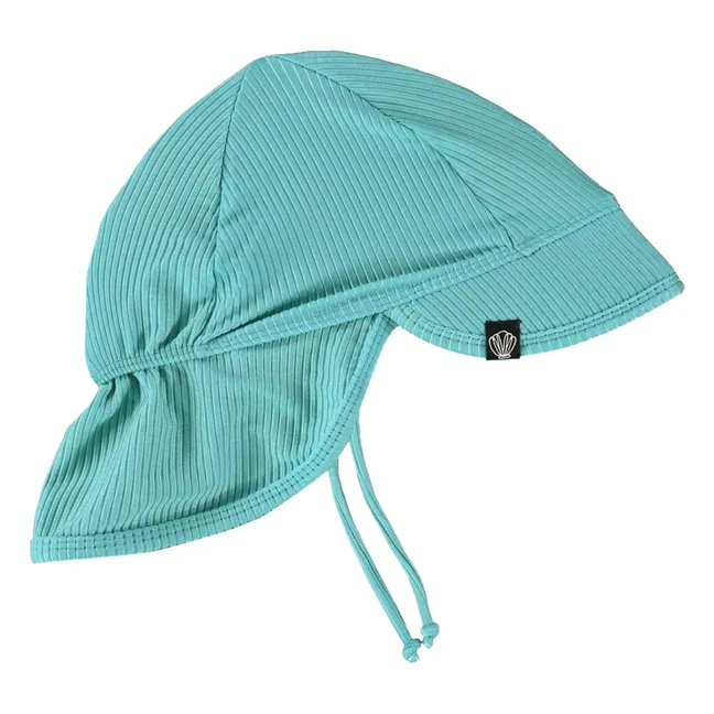 Chapeau Anti-UV Côtelé Fibres Recyclées | Turquoise