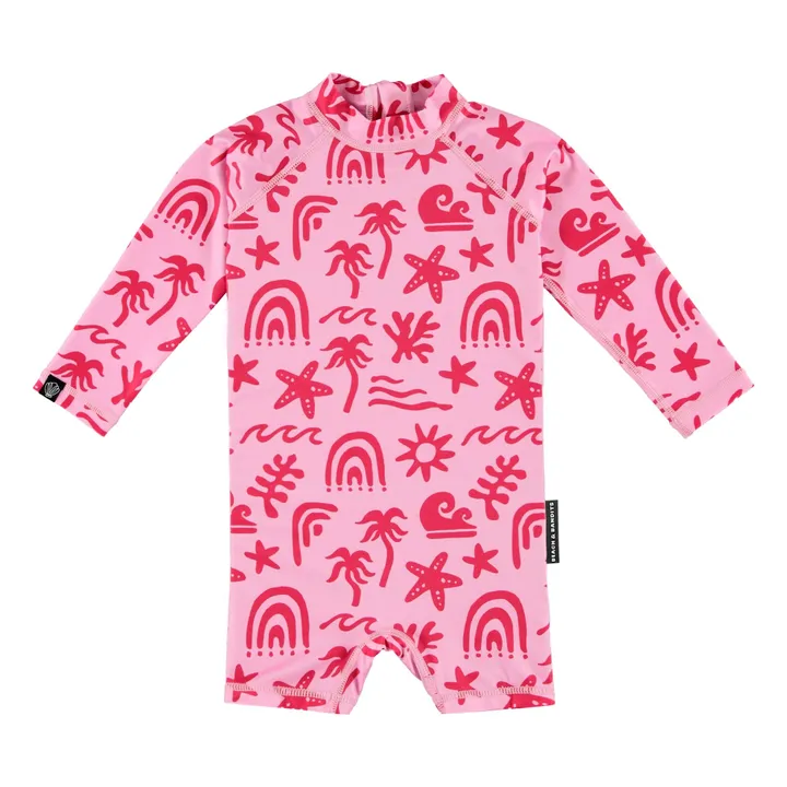 Combishort Anti-UV Tropical Vibes Fibres Recyclées | Rose- Image produit n°0