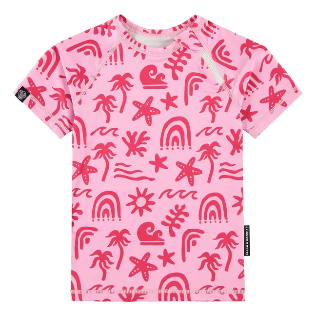 T-shirt Anti-UV Tropical Vibes Fibres Recyclées | Rose