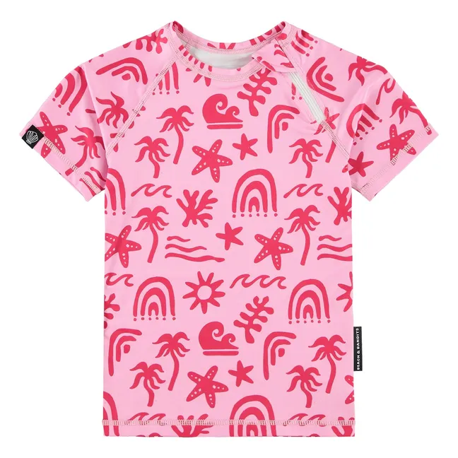 T-shirt Anti-UV Tropical Vibes Fibres Recyclées | Rose