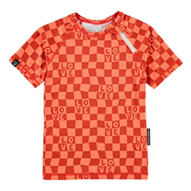 Camiseta Checkered Love Anti-UV Fibras recicladas | Coral