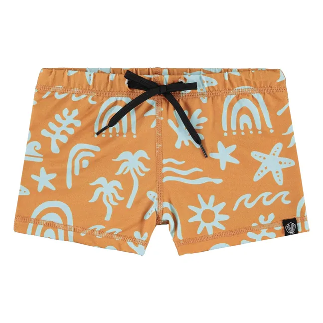 Short de Bain Anti-UV Tropical Vibes Fibres Recyclées | Orange