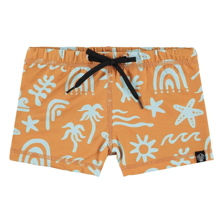 Short de Bain Anti-UV Tropical Vibes Fibres Recyclées | Orange- Image produit n°0