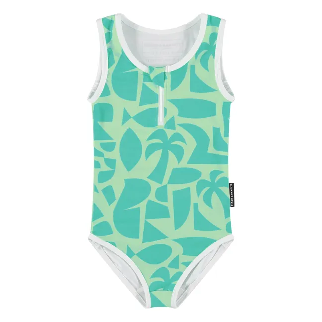 Maillot 1 Pièce Anti-UV Beach Fibres Recyclées | Vert pistache