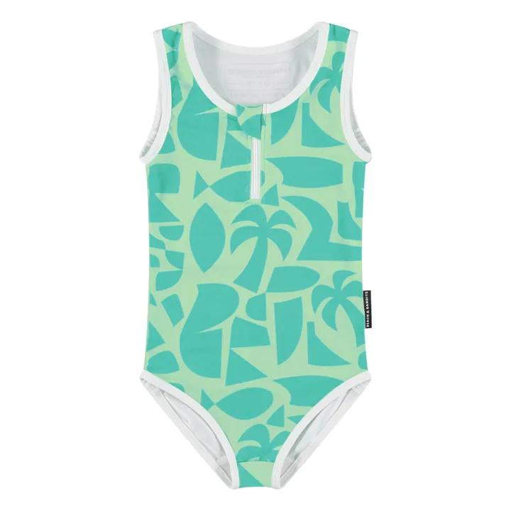 Maillot 1 Pièce Anti-UV Beach Fibres Recyclées | Vert pistache- Image produit n°0