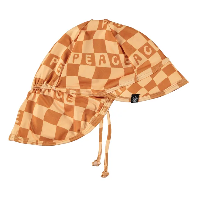Chapeau Anti-UV Checkered Peace Fibres Recyclées | Amarillo