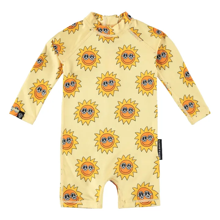 Combishort Anti-UV Spread Peace Fibres Recyclées | Jaune- Image produit n°0
