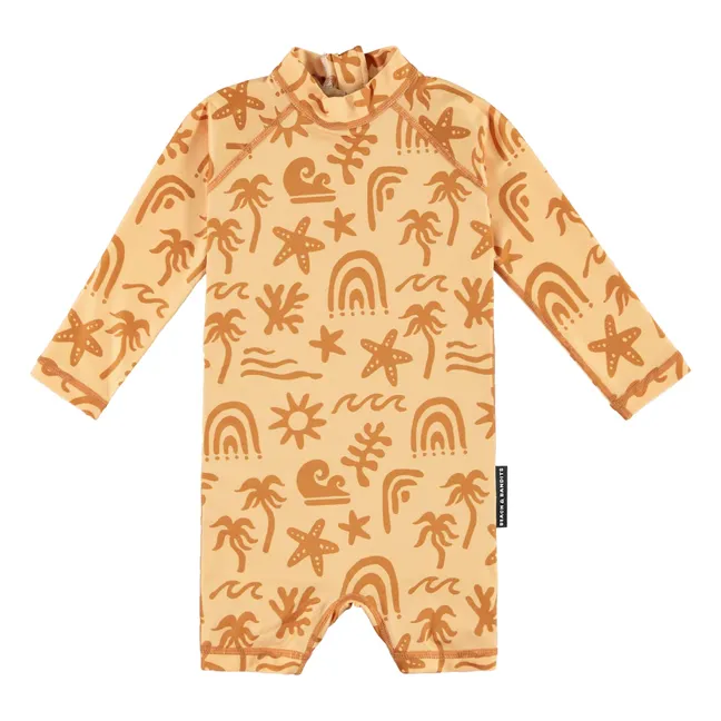 Tropical Vibes UV Protection Combishort Recycled Fibers | Apricot