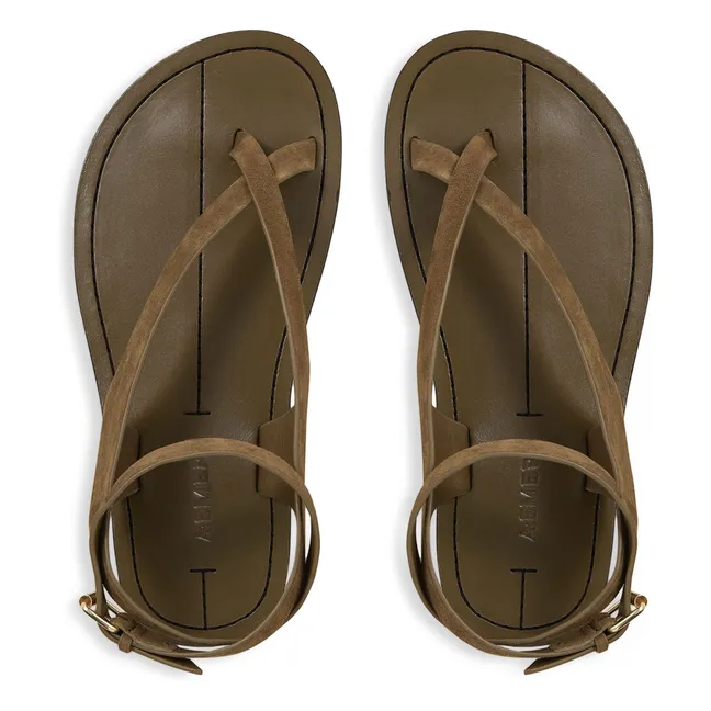 Millar Suede Sandalen | Khaki