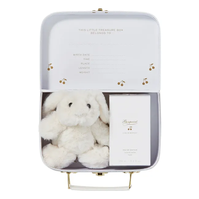 Coffret naissance valisette à pois doré